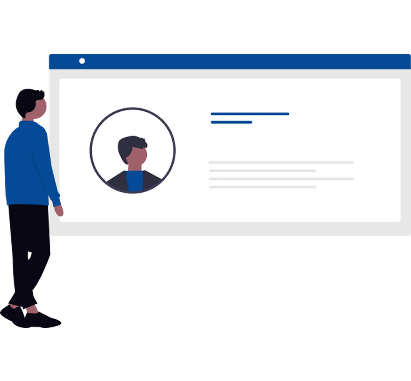 プロフィールを見て企業がオファーを送るイラスト